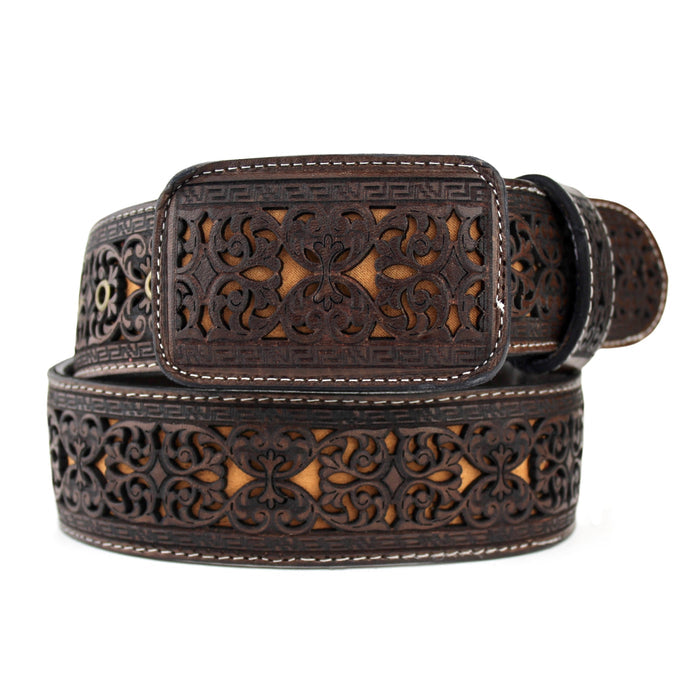 Laser Cowboy Belt- Café
