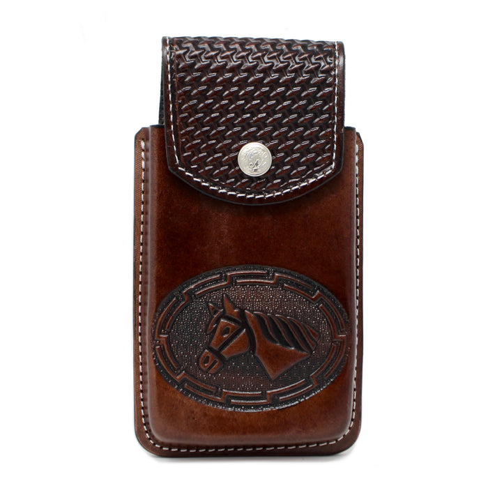 Leather Horse Cell Phone Case- Café