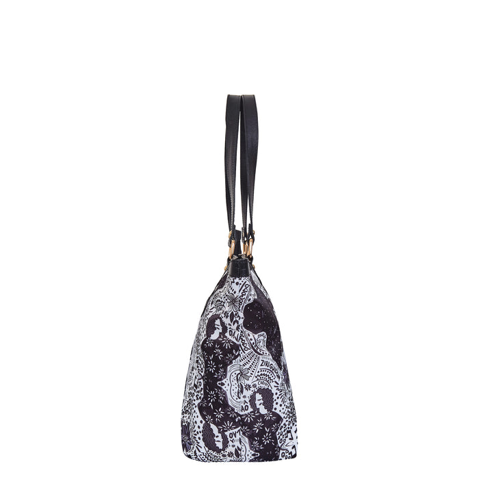 Women's monochrome tote shoulder bag for work, travel, and daily use-side image