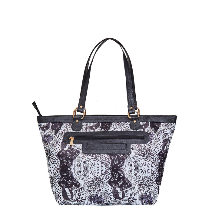 Women's monochrome tote shoulder bag for work, travel, and daily use-back image
