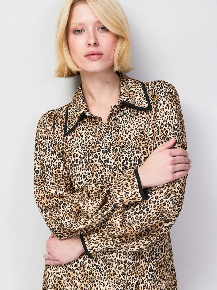 Leopard-Print Shirt Dress