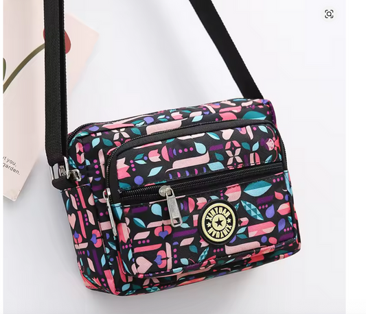 Lightweight Small Square Bag for All Seasons Floral Shoulder Messenger