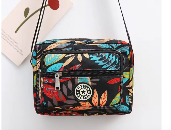 Lightweight Small Square Bag for All Seasons Floral Shoulder Messenger