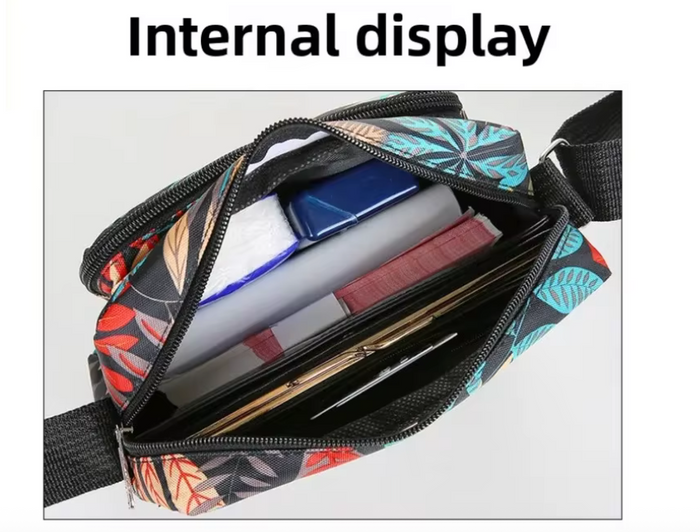 Lightweight Small Square Bag for All Seasons Floral Shoulder Messenger