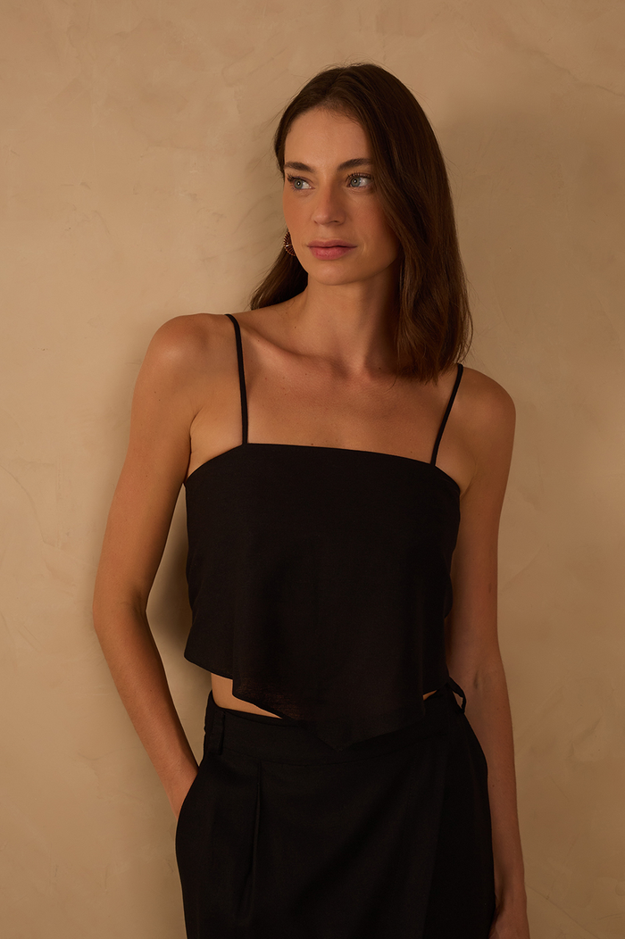 Linen Lenço Tie Top