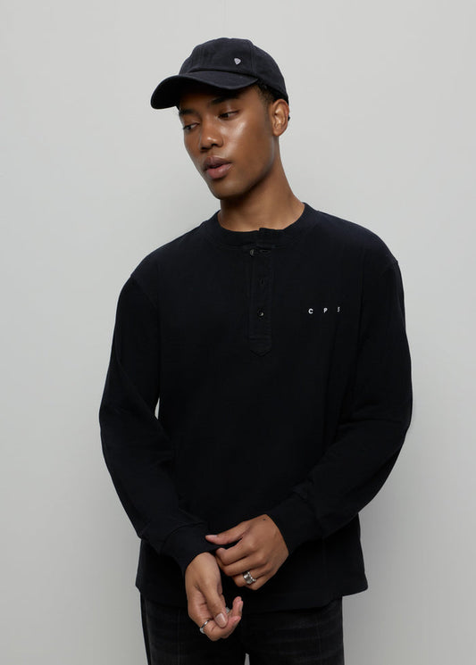 LOGO EMBROIDERED HENLEY TEE