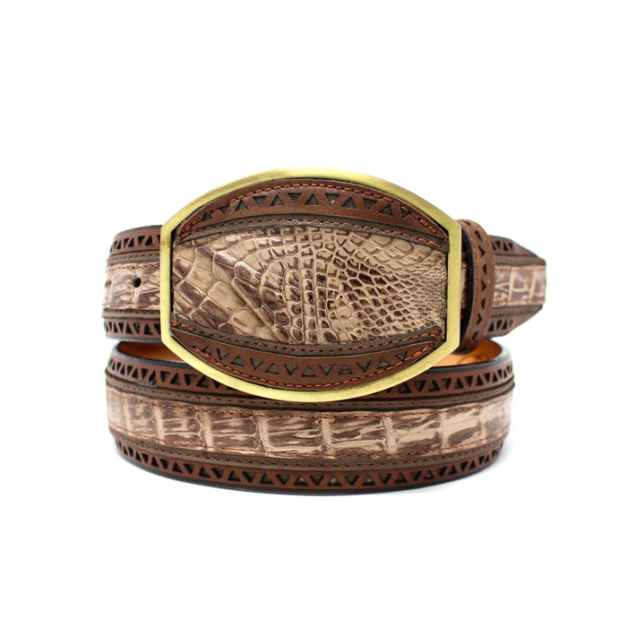 Los Altos Caiman Belly Belt- Mocha