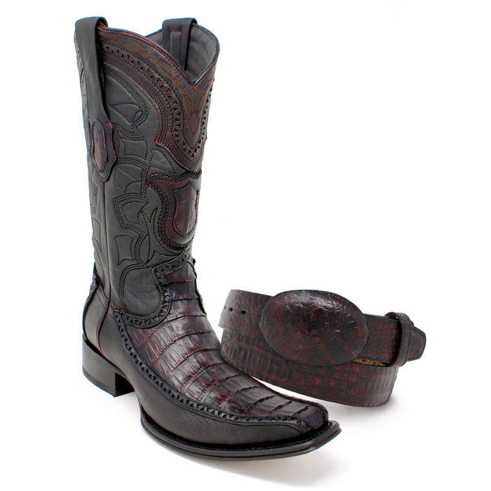 Los Altos Caiman Belt- Black Cherry