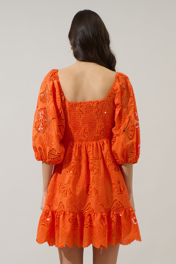 Lunier Eyelet Evy Sweetheart Mini Dress