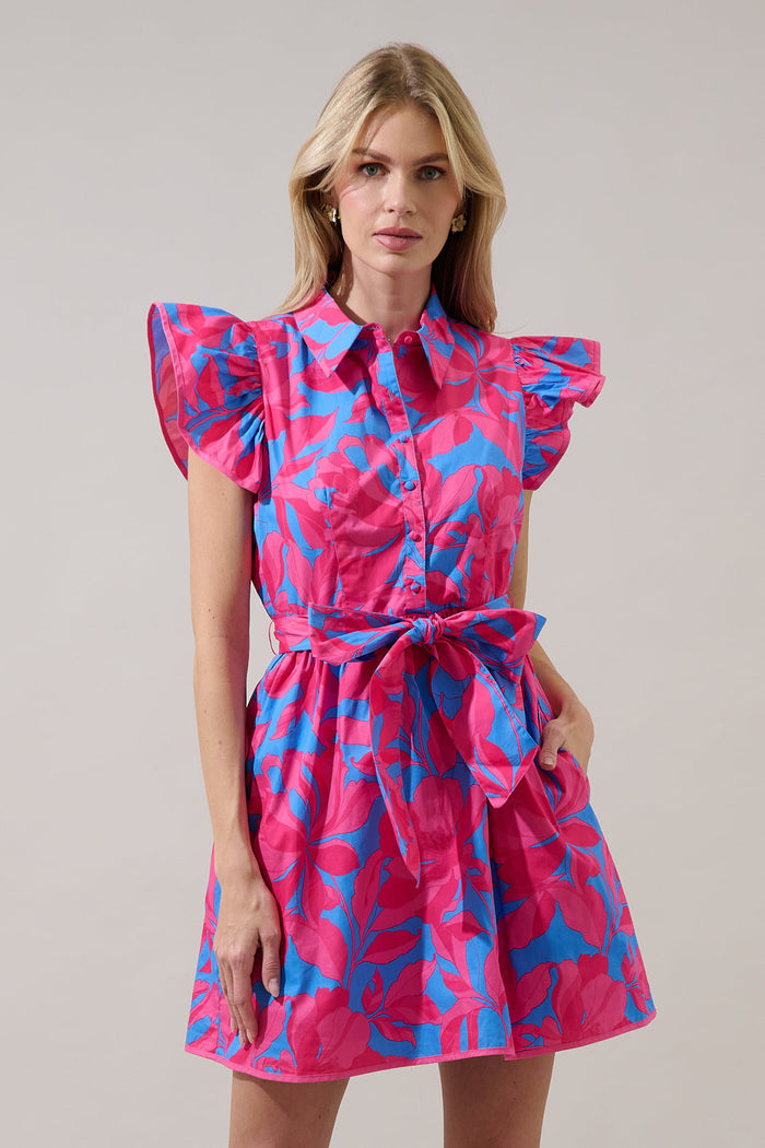 Maia Ruffle Collared Dress Meira Floral