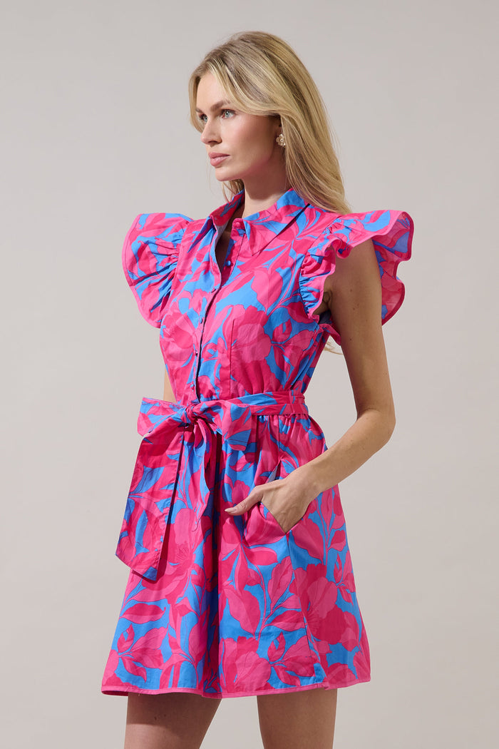 Maia Ruffle Collared Dress Meira Floral