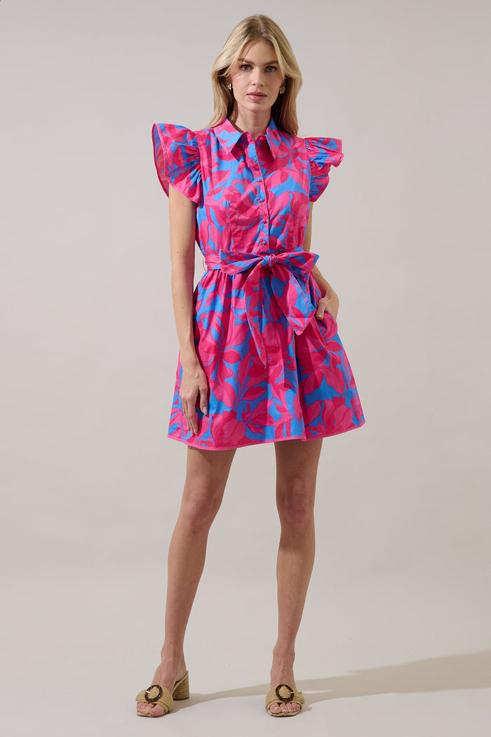 Maia Ruffle Collared Dress Meira Floral