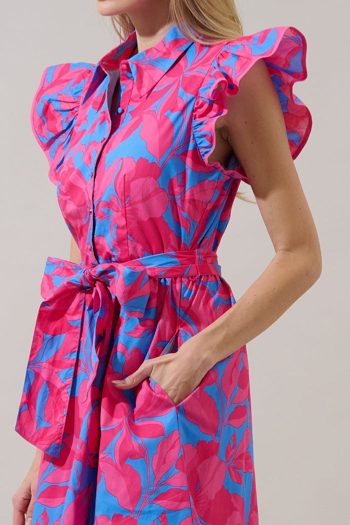 Maia Ruffle Collared Dress Meira Floral