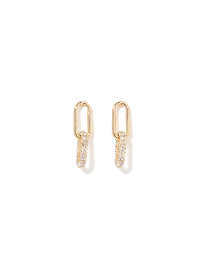 Malani Metal & Stone Link Earrings 0 Crystal Forever New