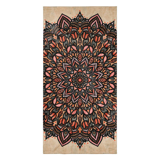 A mesmerizing, oversized mandala anchors a textured background resembling weathered antique beige parchment. Contact us with accessibility feedback, we'd love to help!