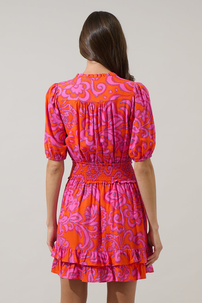 Marinda Floral Jurie Smocked Mini Dress
