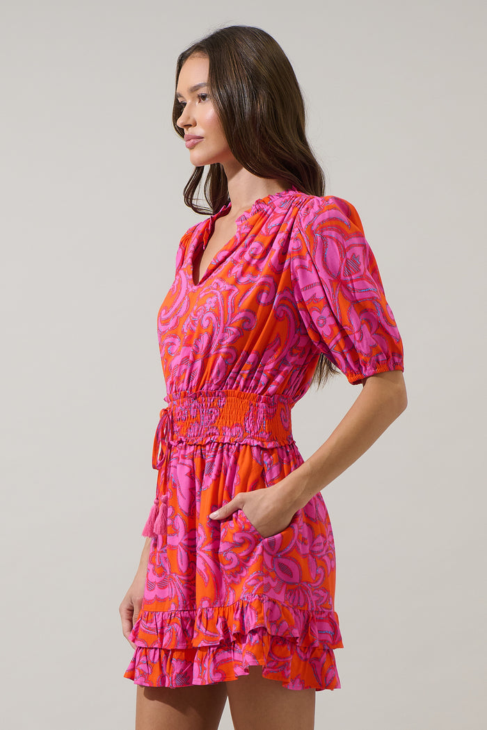 Marinda Floral Jurie Smocked Mini Dress