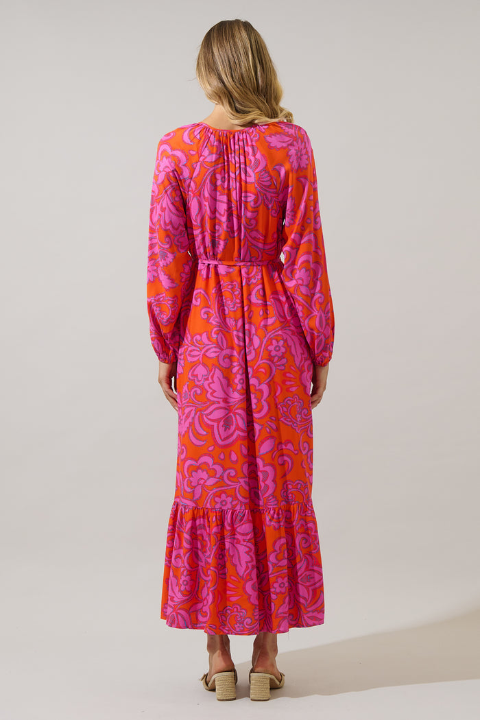 Marinda Floral Larrie Button Down Maxi Dress