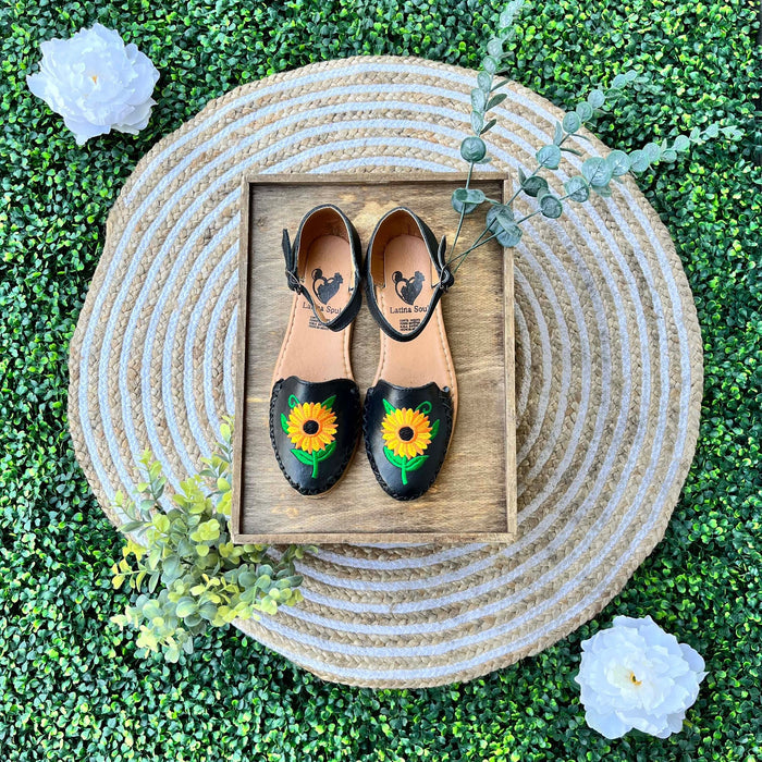 "Marisol" Women's Embroidered Sunflower Huarache