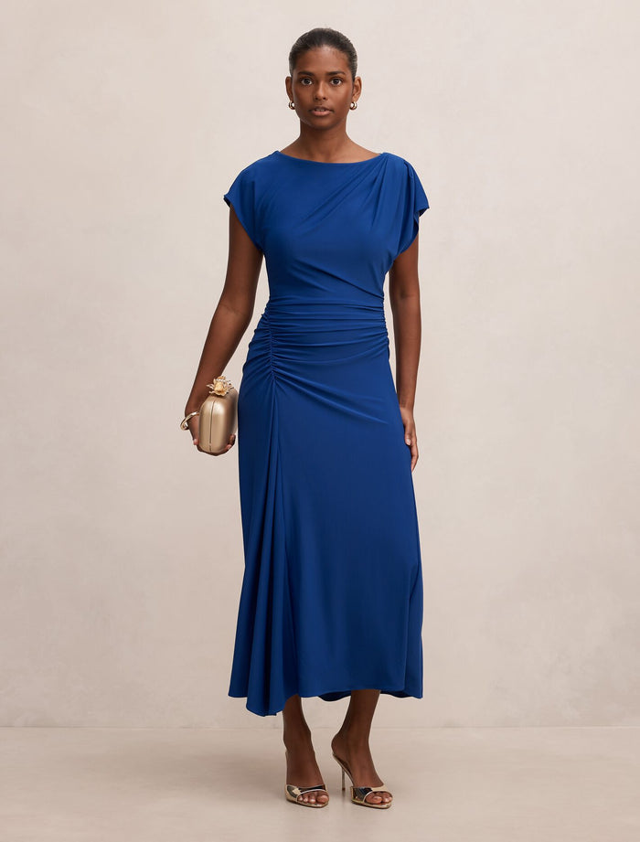 Marissa Petite Jersey Midi Dress Cosmic Blue Forever New