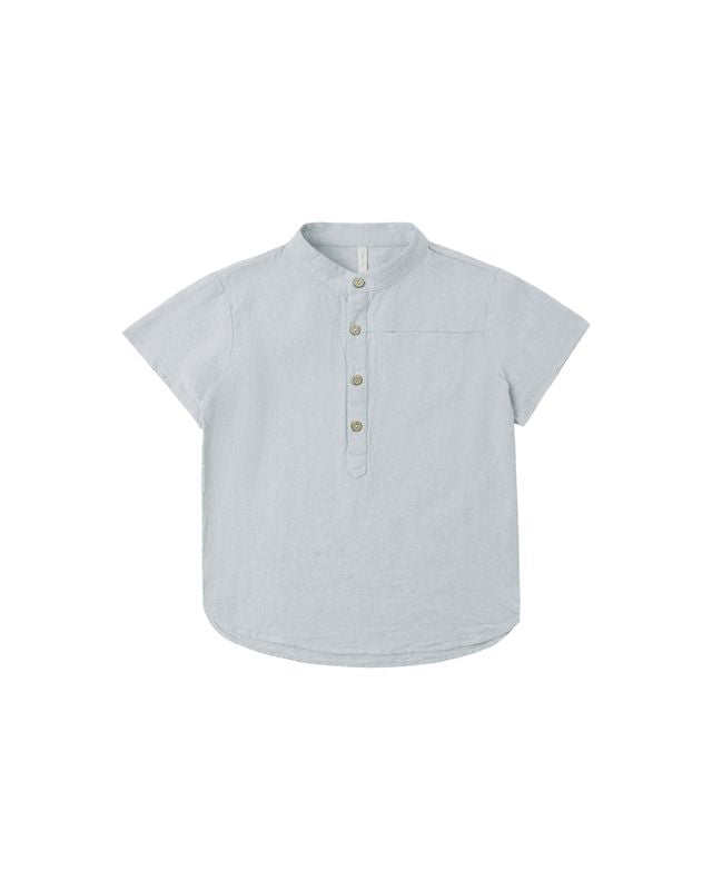 Mason Shirt || Light Blue Plaid + Heathered Light Blue