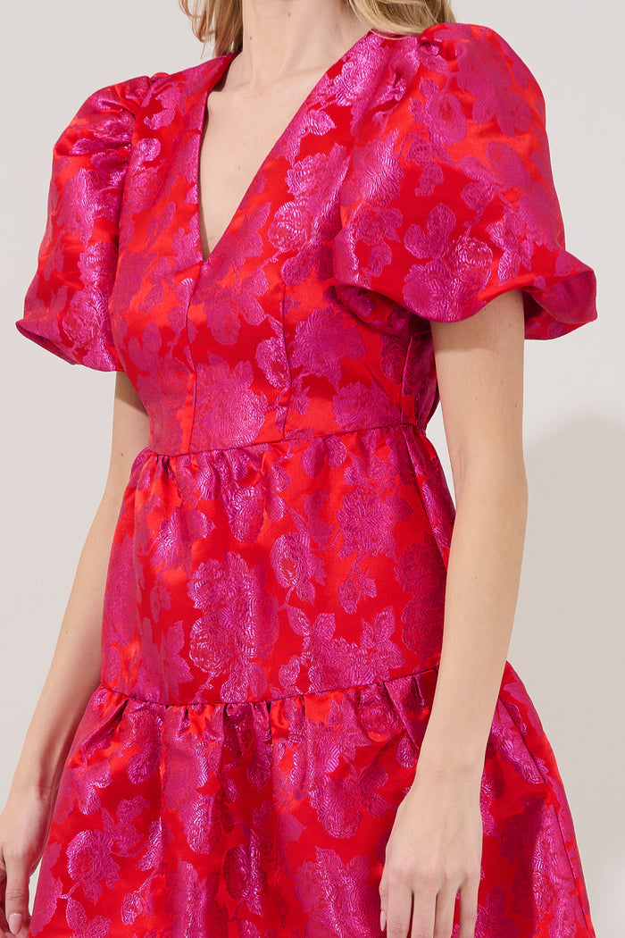 May Tiered Mini Dress Duson Jacquard