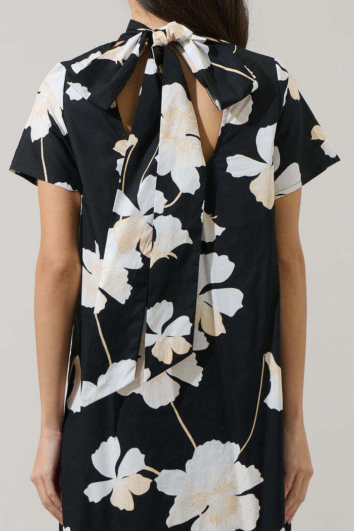 Medina Floral Dime Mockneck Maxi Dress