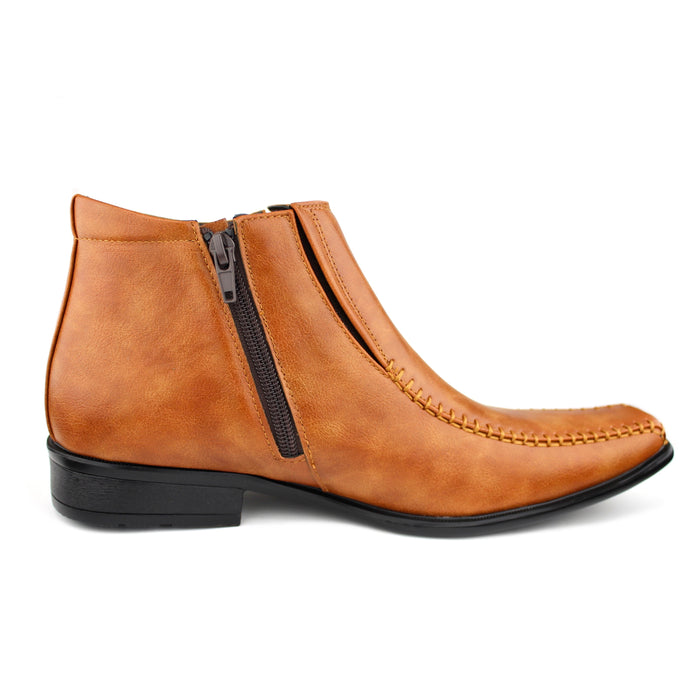 Men's Ankle Boot w/ Zipper - Honey
