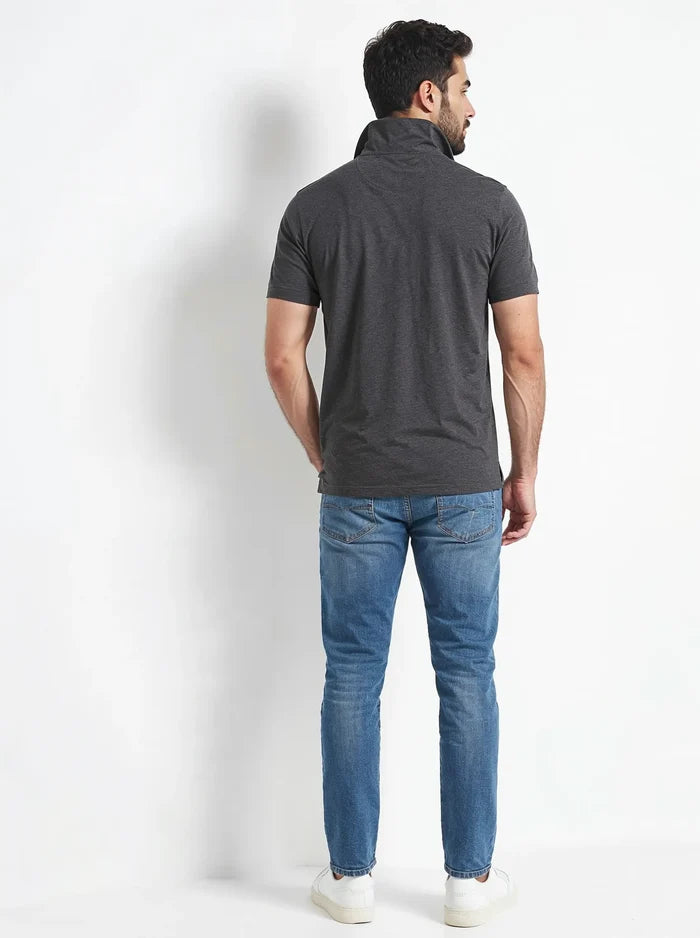 Men Smart Casual Charcoal  Polo Shirt - Hinz Clothing