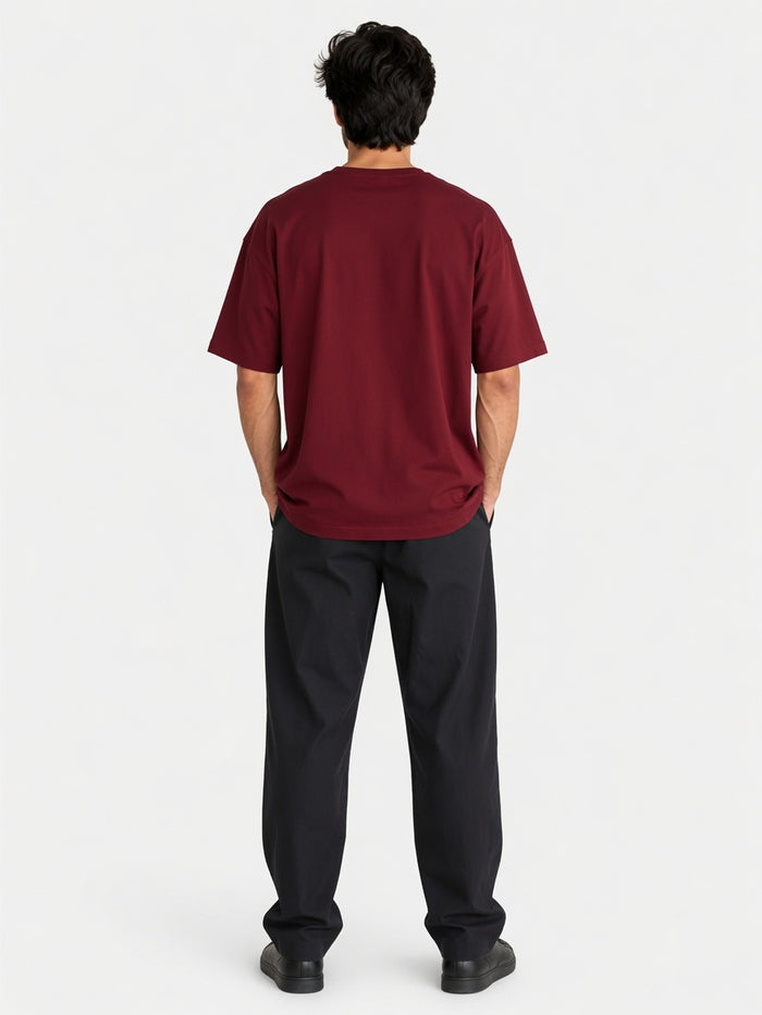 Men's Maroon Premium Oversized T-Shirt - Hinz Clothing