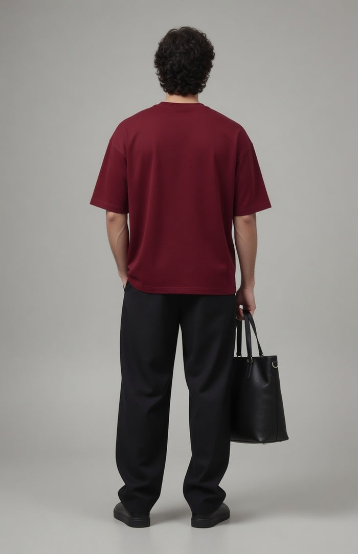 Men’s Oversized T-Shirt Pack of 2 – Navy & Maroon - Hinz Clothing