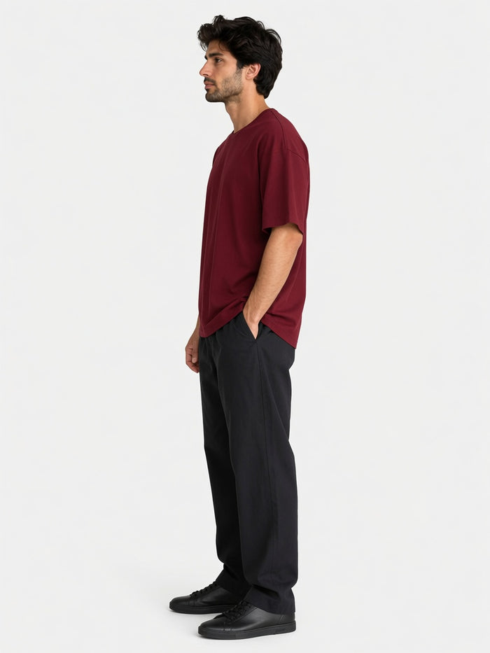 Men's Maroon Premium Oversized T-Shirt - Hinz Clothing