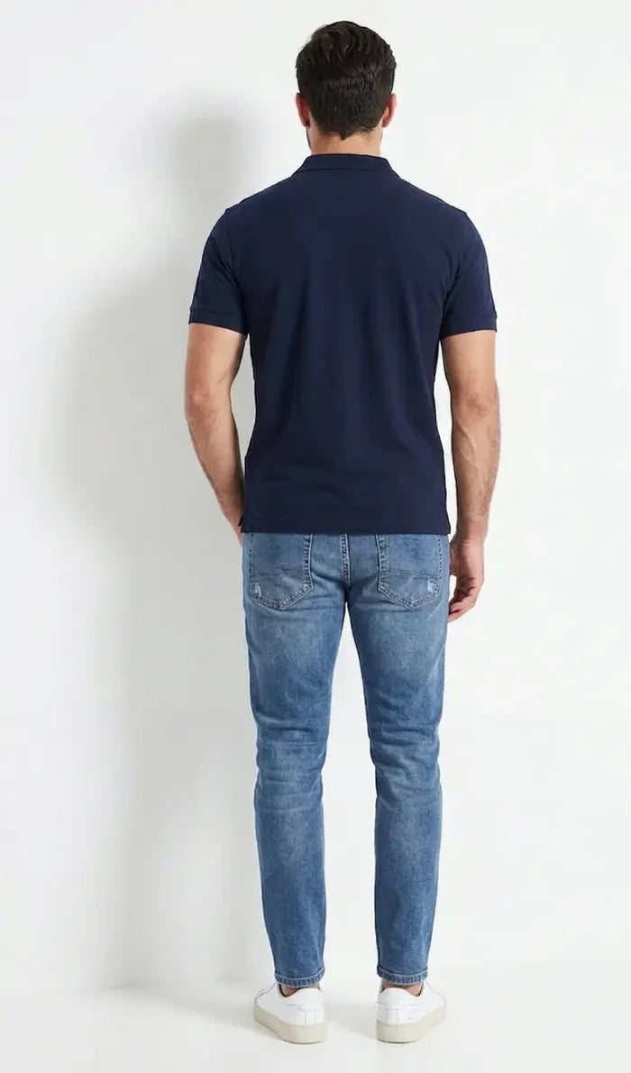 Men Smart Casual Navy Polo Shirt - Hinz Clothing
