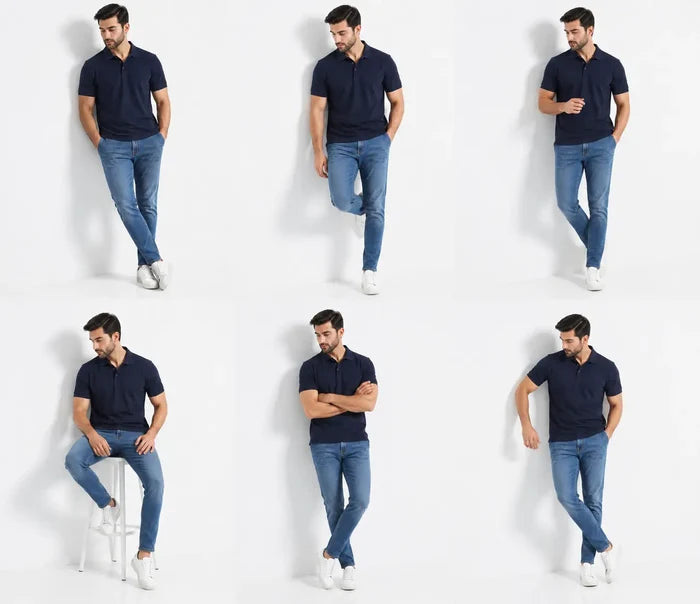 Men Smart Casual Navy Polo Shirt - Hinz Clothing