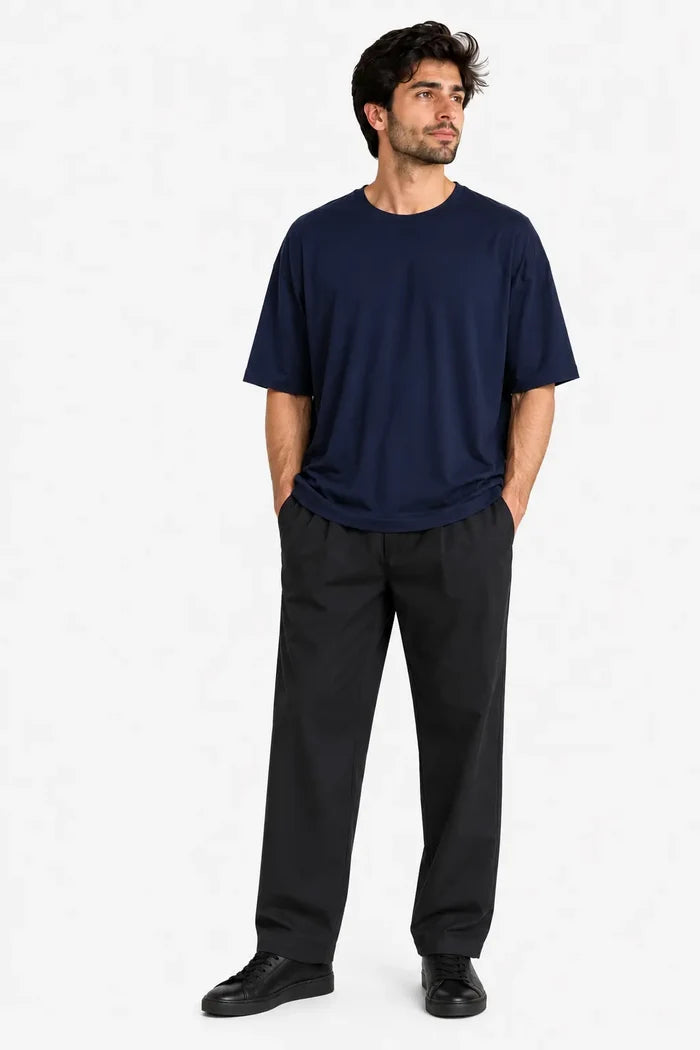 Men's Navy Blue Premium Oversized T-Shirt - Hinz Clothing