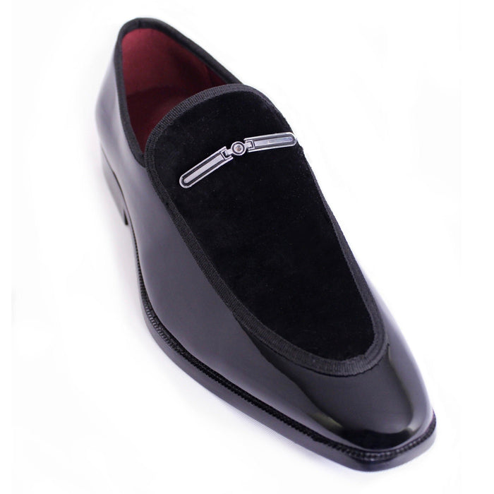 Men's Patent/ Velvet Loafers - Black