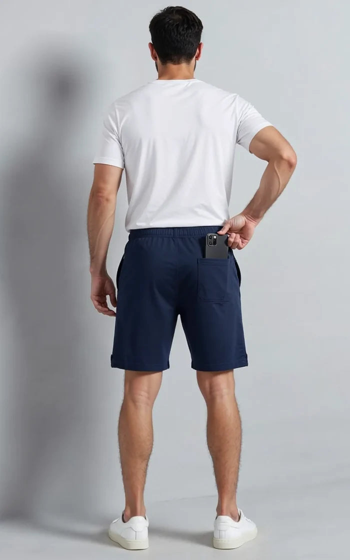 Men’s Navy Blue Casual Shorts - Hinz Clothing