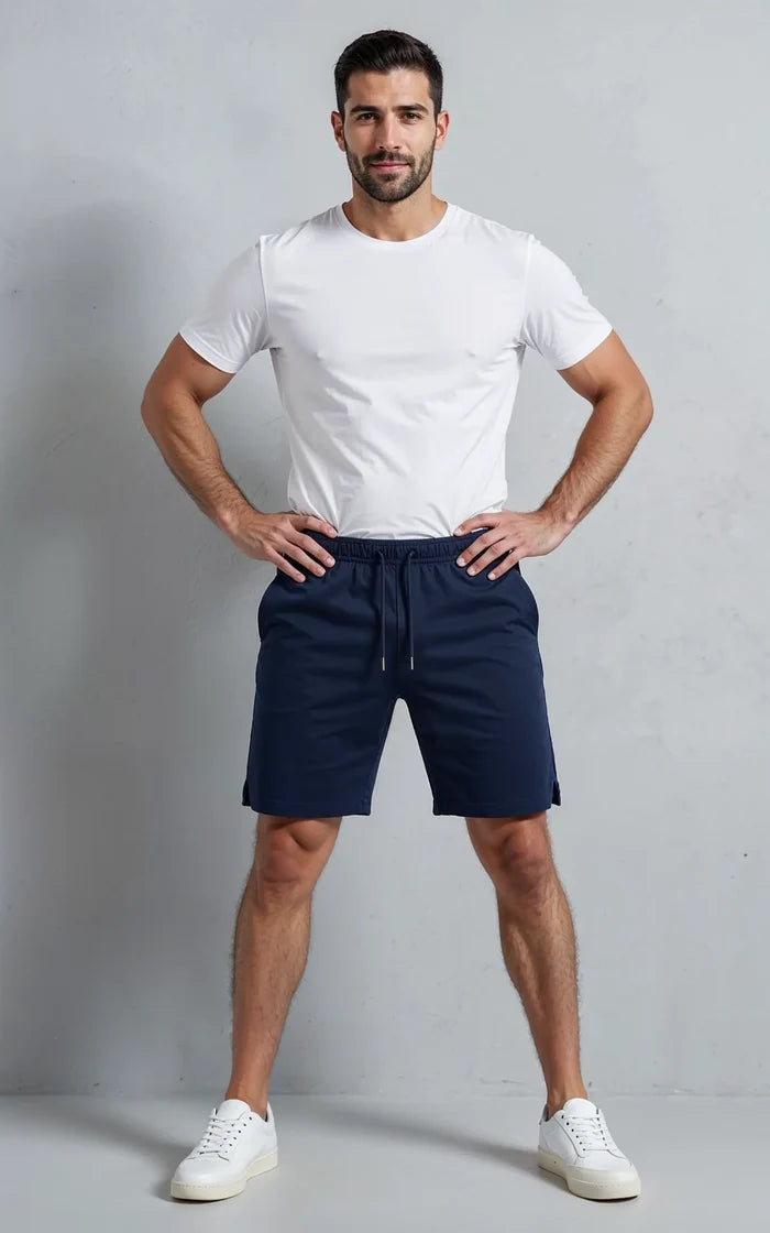 Men’s Navy Blue Casual Shorts - Hinz Clothing