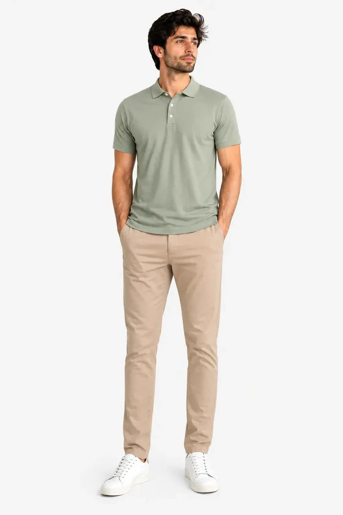 Men's Sage Green Polo Shirt - Hinz Clothing
