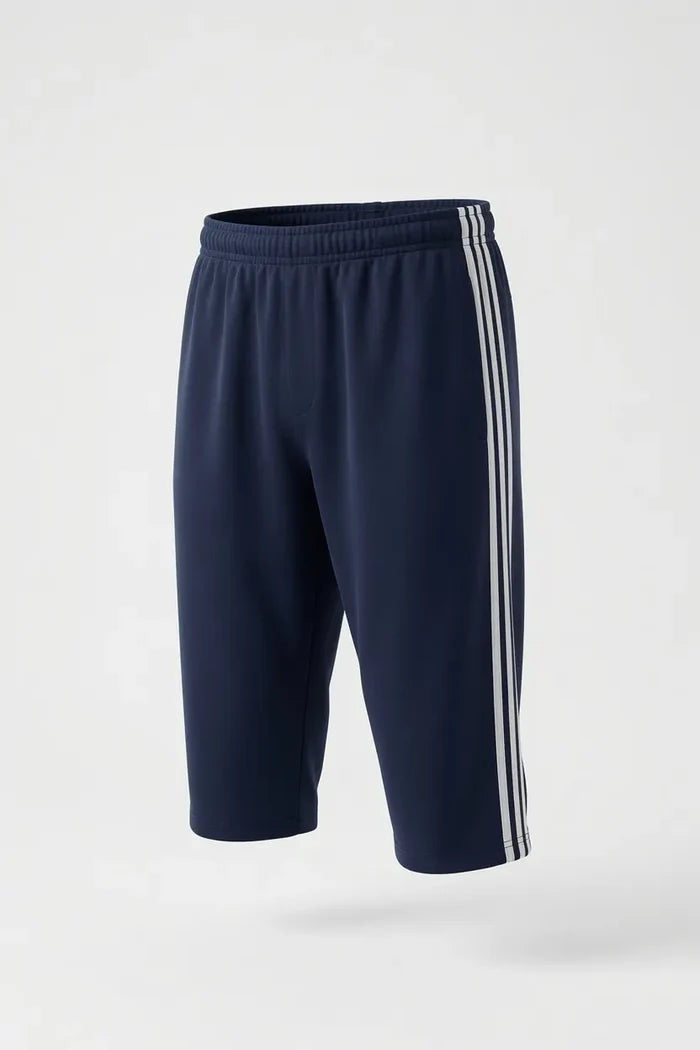 Men's Single Jersey Cotton Three Quarter Shorts Navy Regular Fit