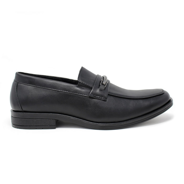 Men's Slip-On Dress Loafers w/ Bit Buckle - Black