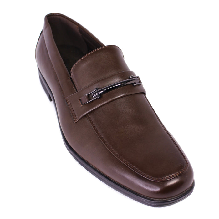 Men's Slip-On Dress Loafers w/ Bit Buckle - Café