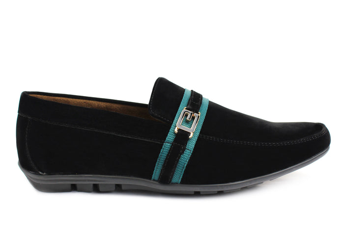 Men's Slip-On Velvet Loafers w/band - Black