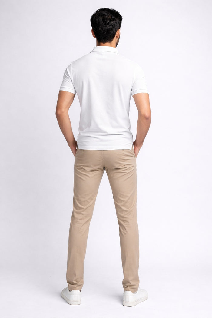 Men Smart Casual White Polo Shirt - Hinz Clothing