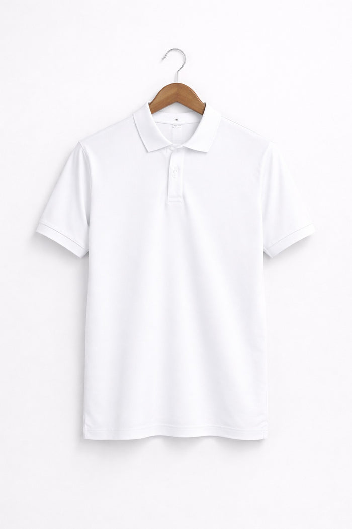 Men Smart Casual White Polo Shirt - Hinz Clothing