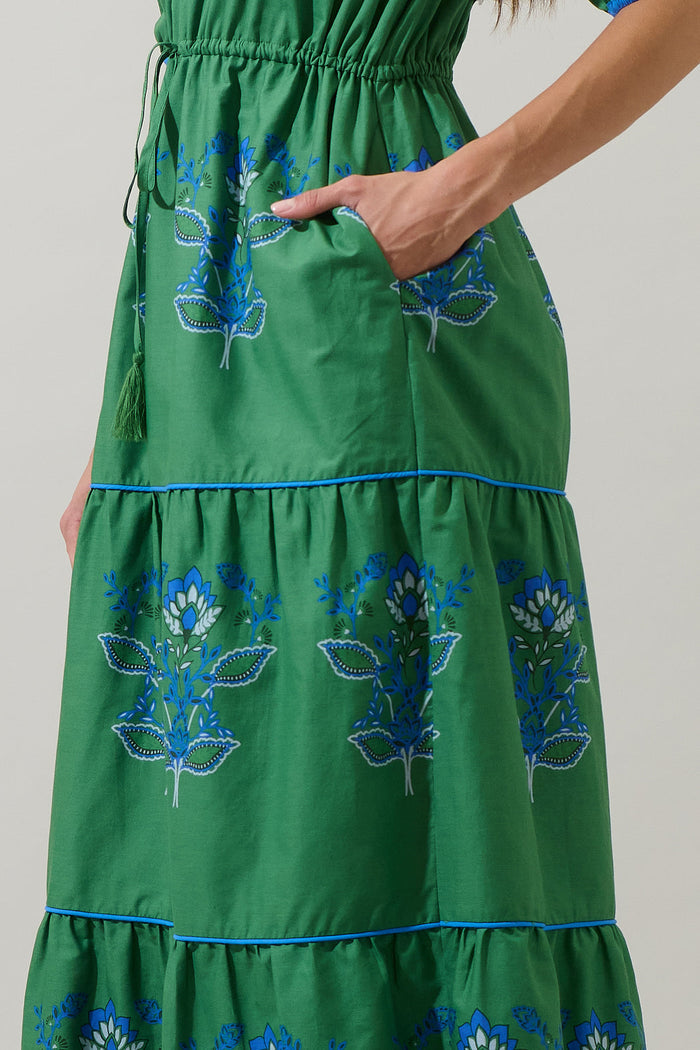 Meridy Floral Vonie Tiered Midi Dress