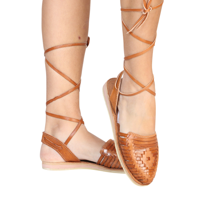 Mexican Artisanal Sandals Leather Natural