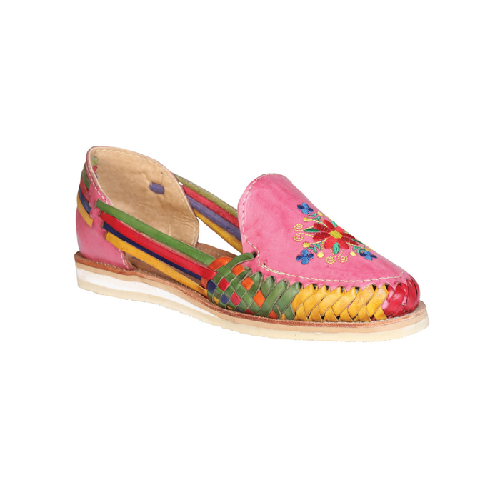 Mexican Artisanal Sandals Leather Pink