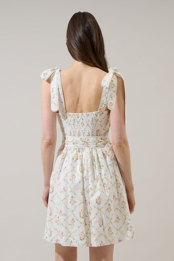 Milany Floral Naly Pleated Mini Dress