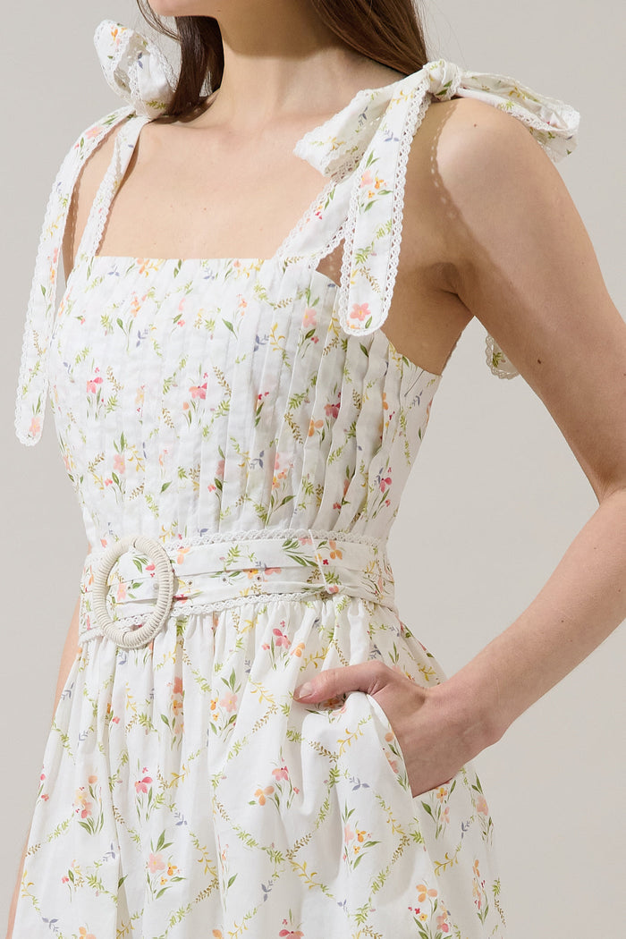 Milany Floral Naly Pleated Mini Dress
